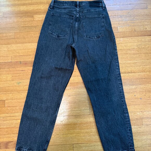 Abercrombie & Fitch The Mom High Rise Jeans | Curve Love | Gray/Black | Size 28 - Picture 2 of 7